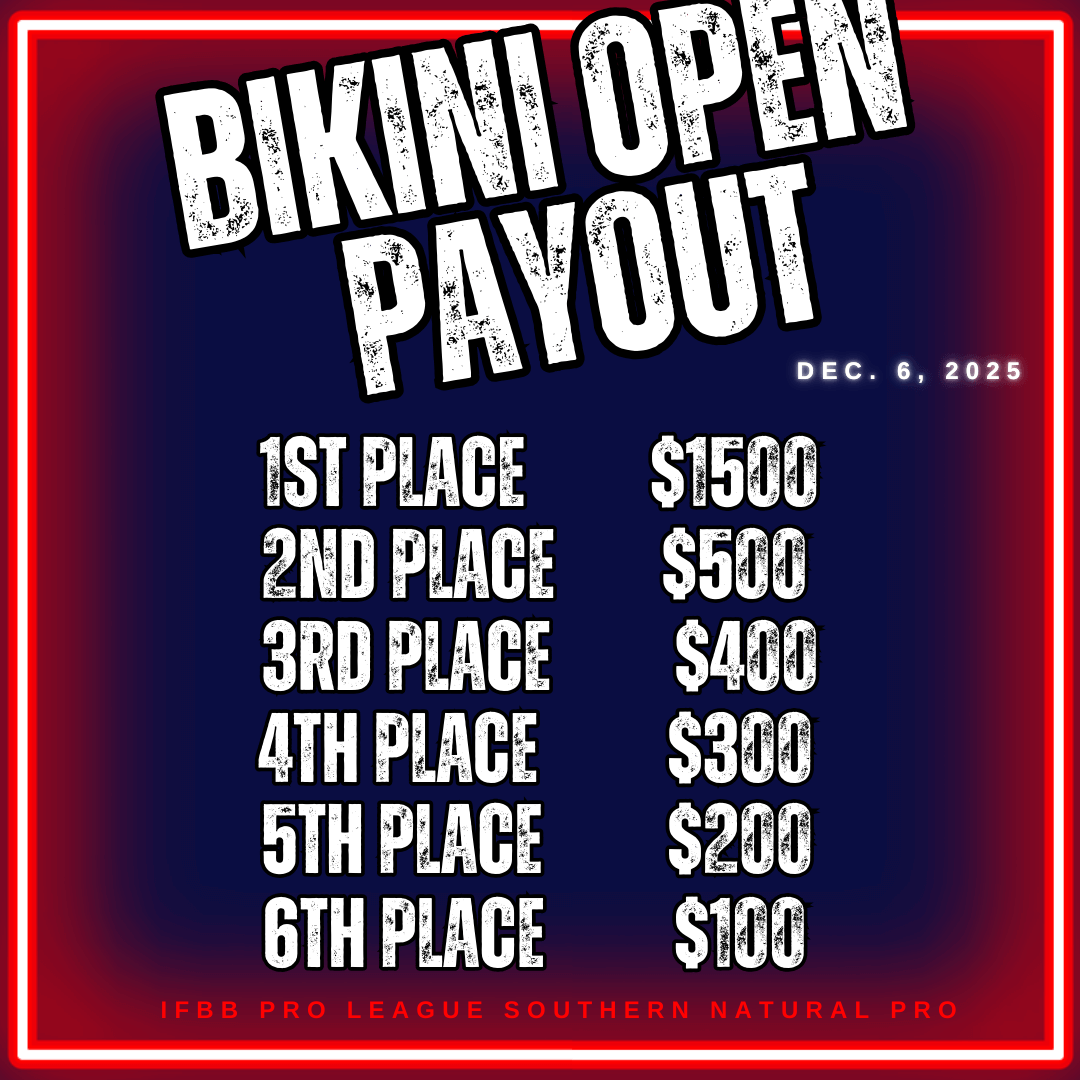 2025 SNS BIKINI open Payout A BIKINI open Payout